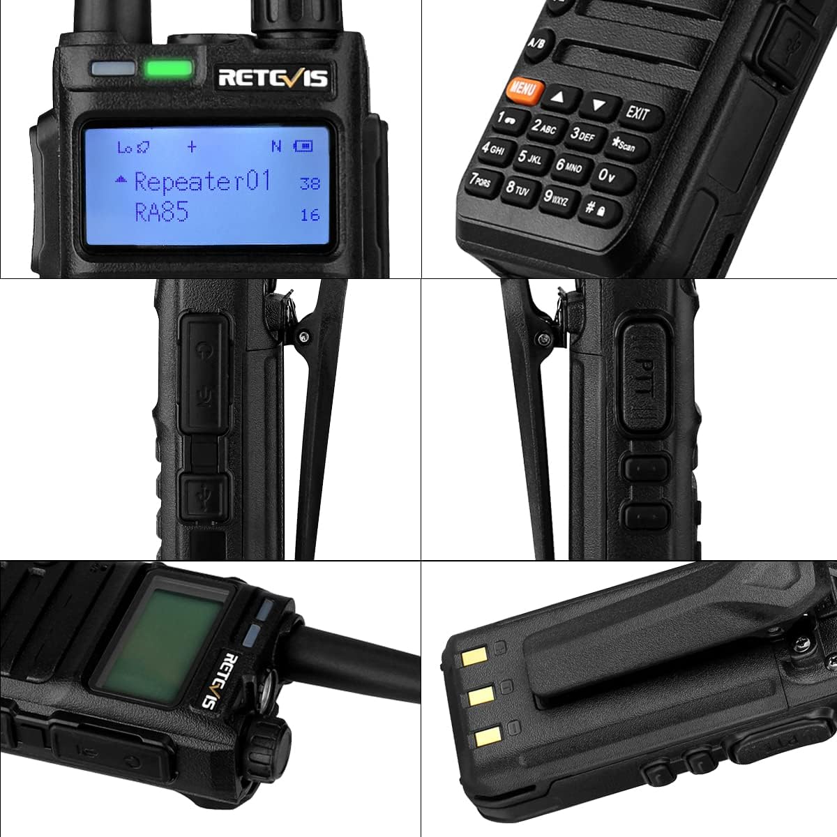 5W GMRS Radio Handheld Two Way Radio Walkie Talkies with Speak Mic, NOAA, USB-C (2 Pack) V55765