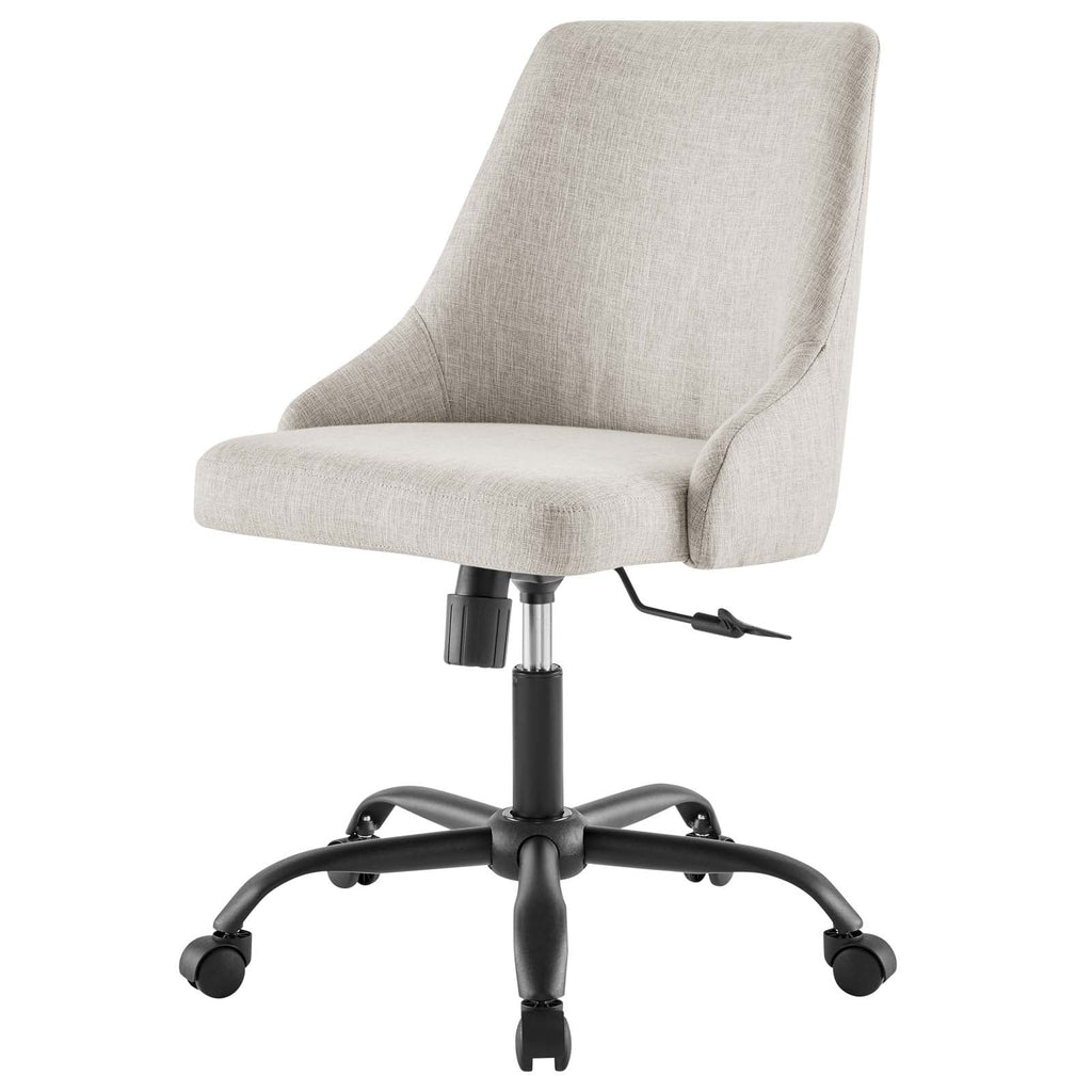 Black Beige Fabric Swivel Chair H236