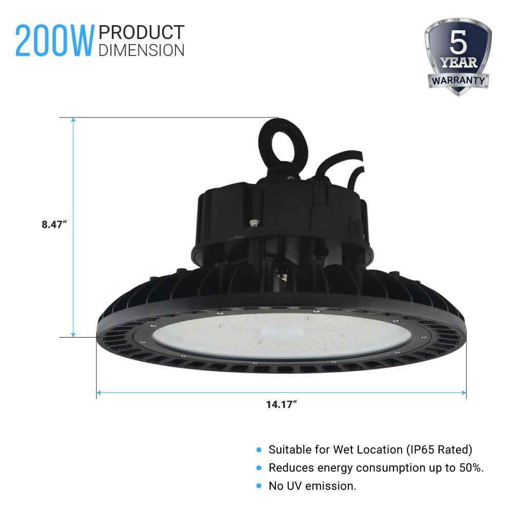 200W LED High Bay UFO 4000K Black Z3481