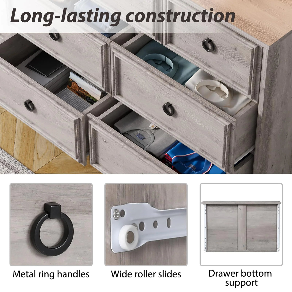 White 10 Drawer Dresser L90316