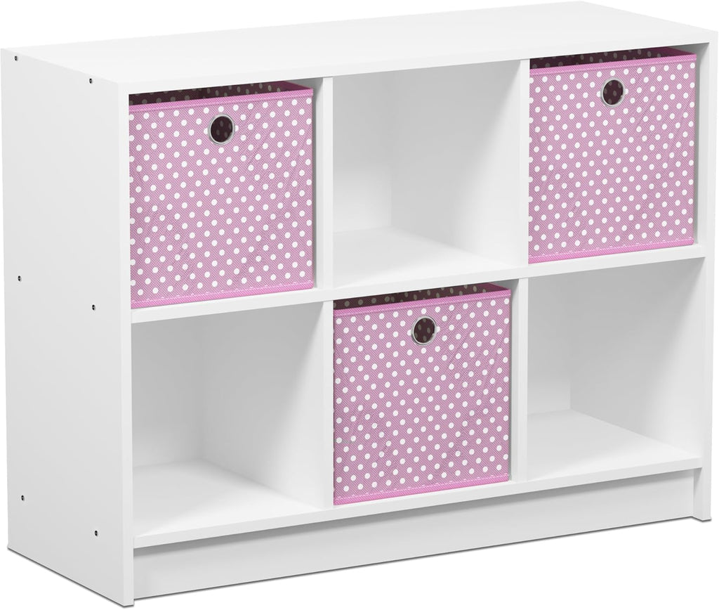 White/Light Blue Bookcase Storage Shelves U30272