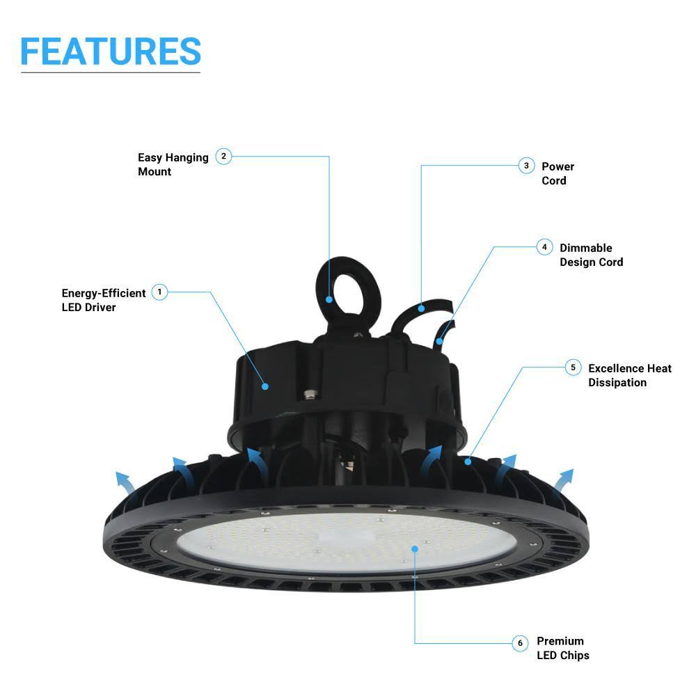 200W LED High Bay UFO 4000K Black Z3481