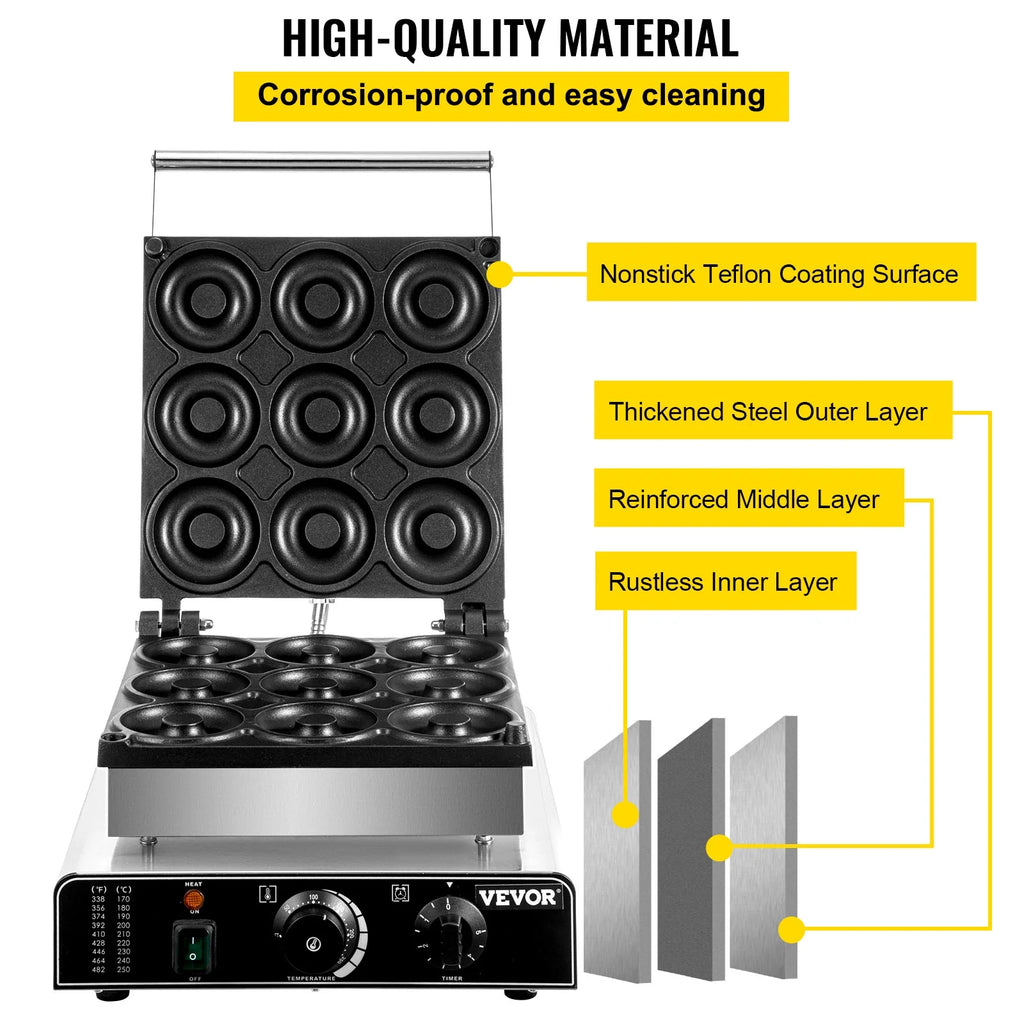 9pcs Electric Donut Maker Machine A673488