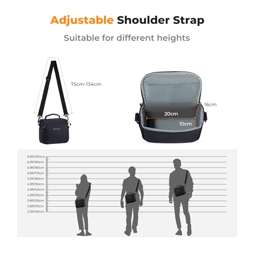Camera Sling Bag Crossbody Camera Case DSLR SLR Compact Shoulder Photography Bag Beige Y9327