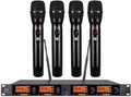 UHF 4 Channel Wireless Microphone System with 4 Handheld Metal Mics K678