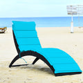 Folding Patio Rattan Lounge Chair Chaise Cushioned Red E256767