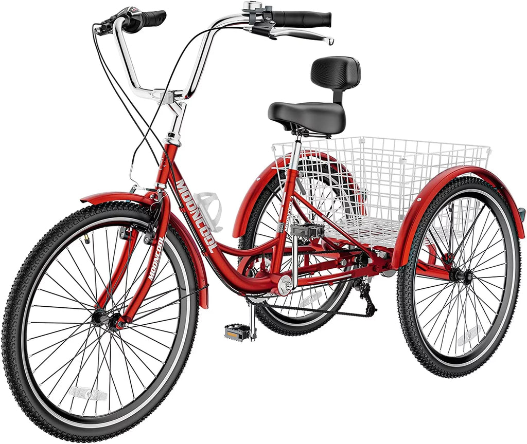 Adult Tricycles 3 Wheel 7 Speed Trikes with Basket X263