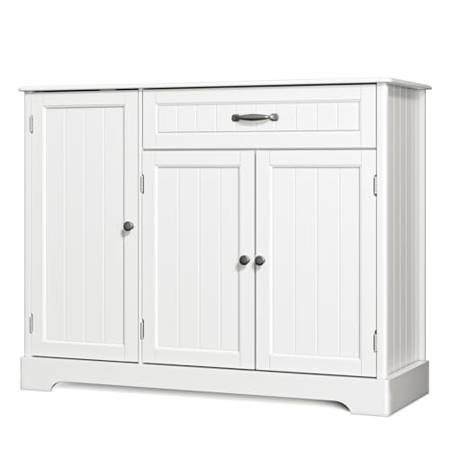 Kitchen Sideboard Buffet Cabinet with Drawer and Shelves R65757