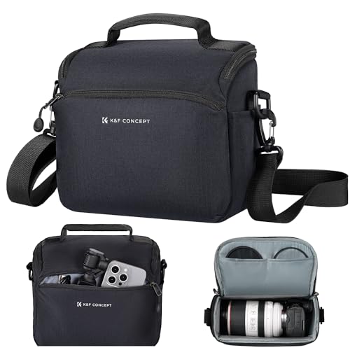 Camera Sling Bag Crossbody Camera Case DSLR SLR Compact Shoulder Photography Bag Beige Y9327