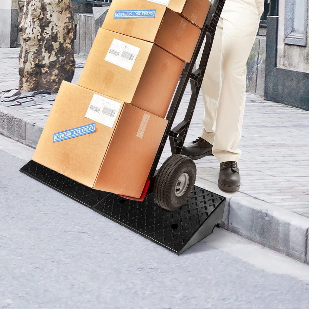 Rubber Curb Ramps, 6 H x 19 W, Pack of 2 N630