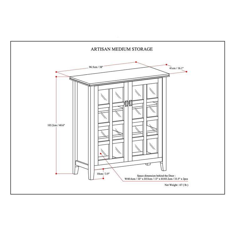 Solid Wood Storage Cabinet in Black H67655