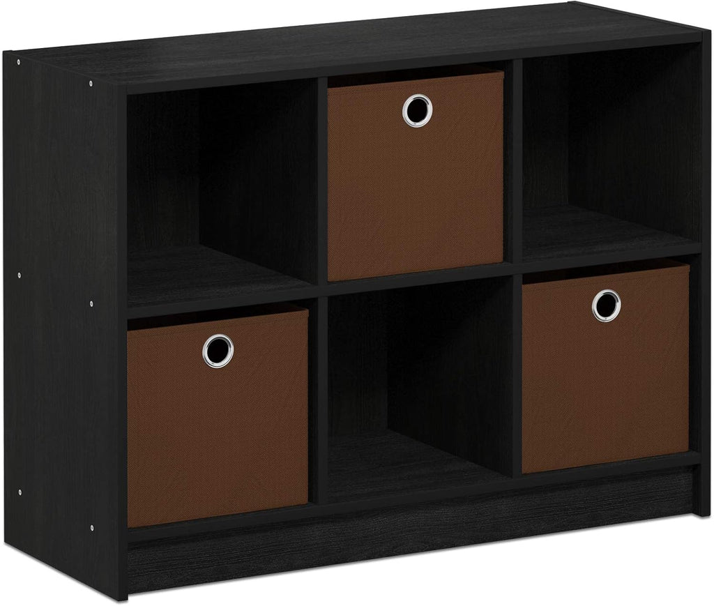 White/Light Blue Bookcase Storage Shelves U30272