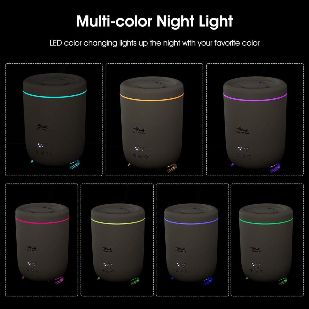 2.2L Cool Mist Humidifier with Ambient Light, Pack of 2 D65988