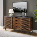 Black and Dark Walnut 4 Drawer Wood Cabinet E732429