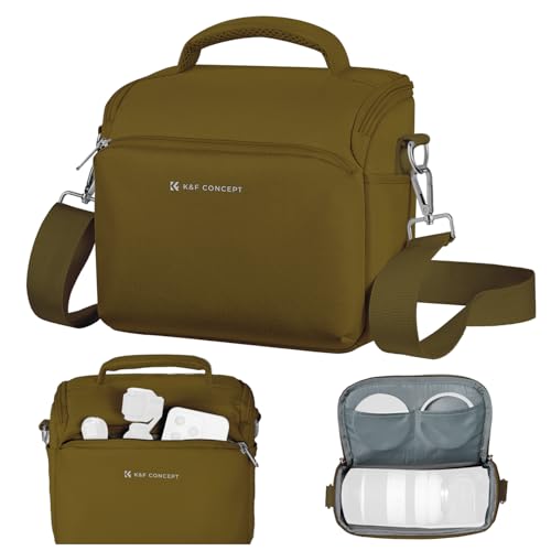 Camera Sling Bag Crossbody Camera Case DSLR SLR Compact Shoulder Photography Bag Beige Y9327