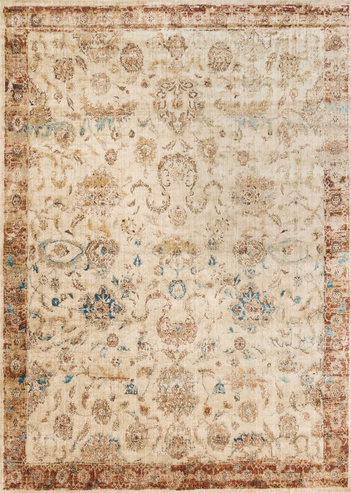 Ant. Ivory Rust 9'6 x 13' Rug H3496