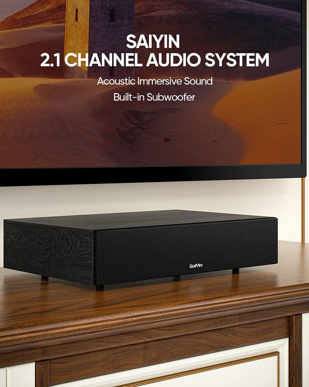 2.1 CH Sound Bar with Built-in Subwoofer and Bluetooth Y448
