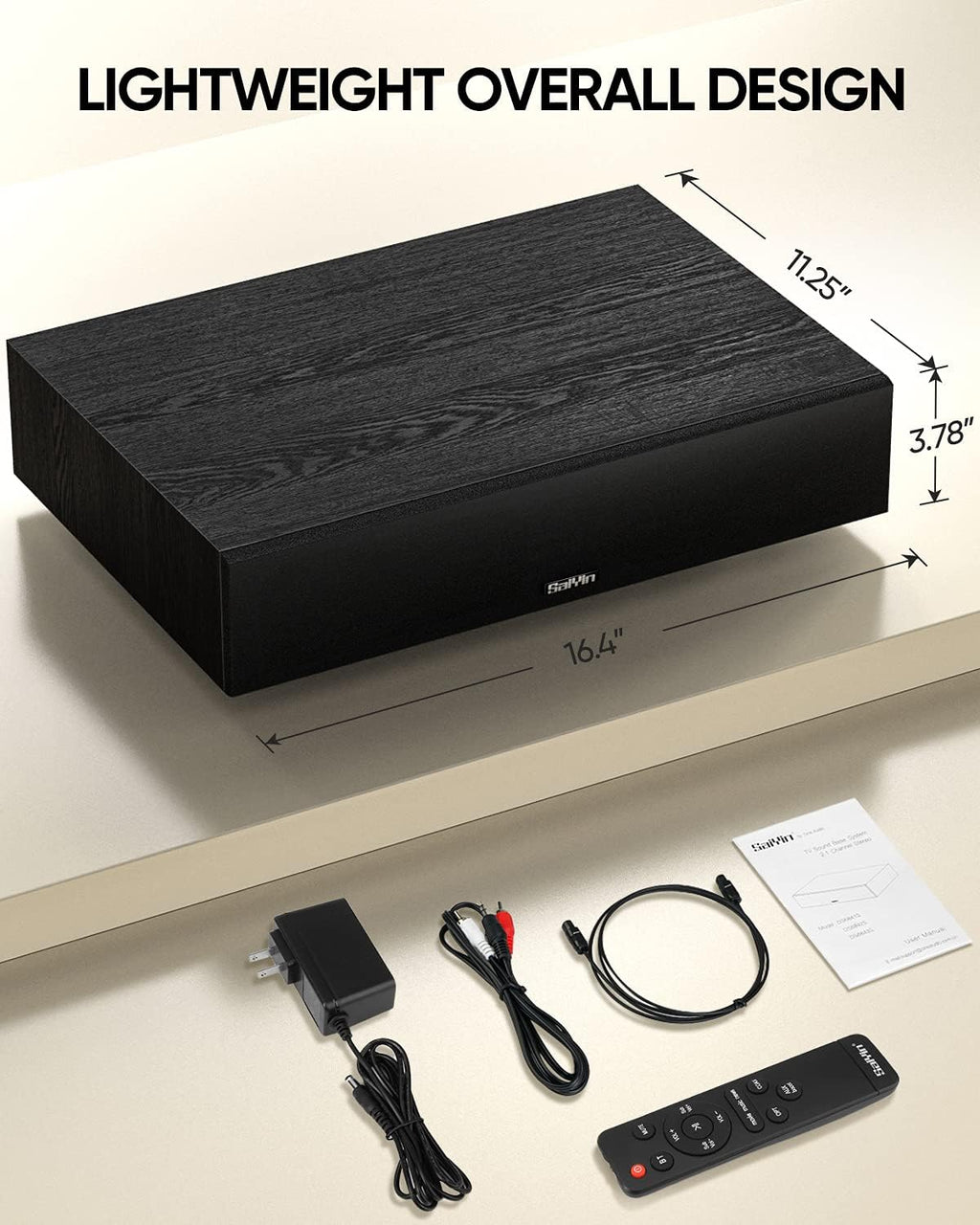 2.1 CH Sound Bar with Built-in Subwoofer and Bluetooth Y448