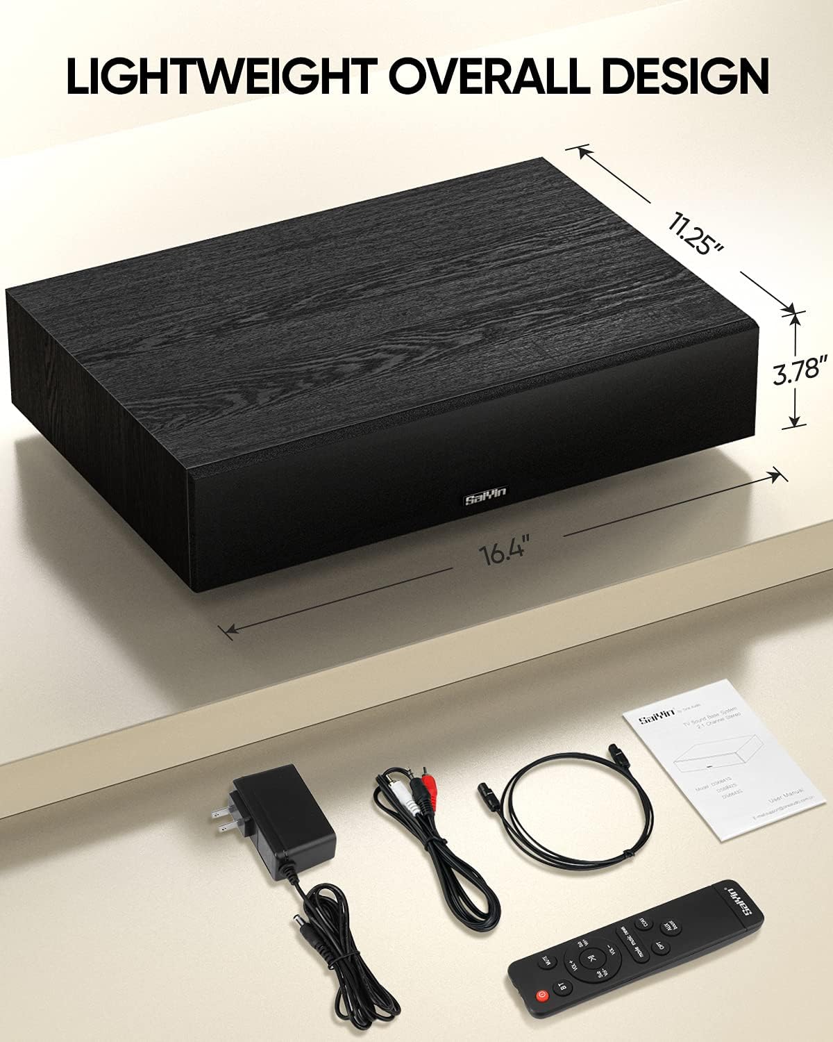 2.1 CH Sound Bar with Built-in Subwoofer and Bluetooth Y448
