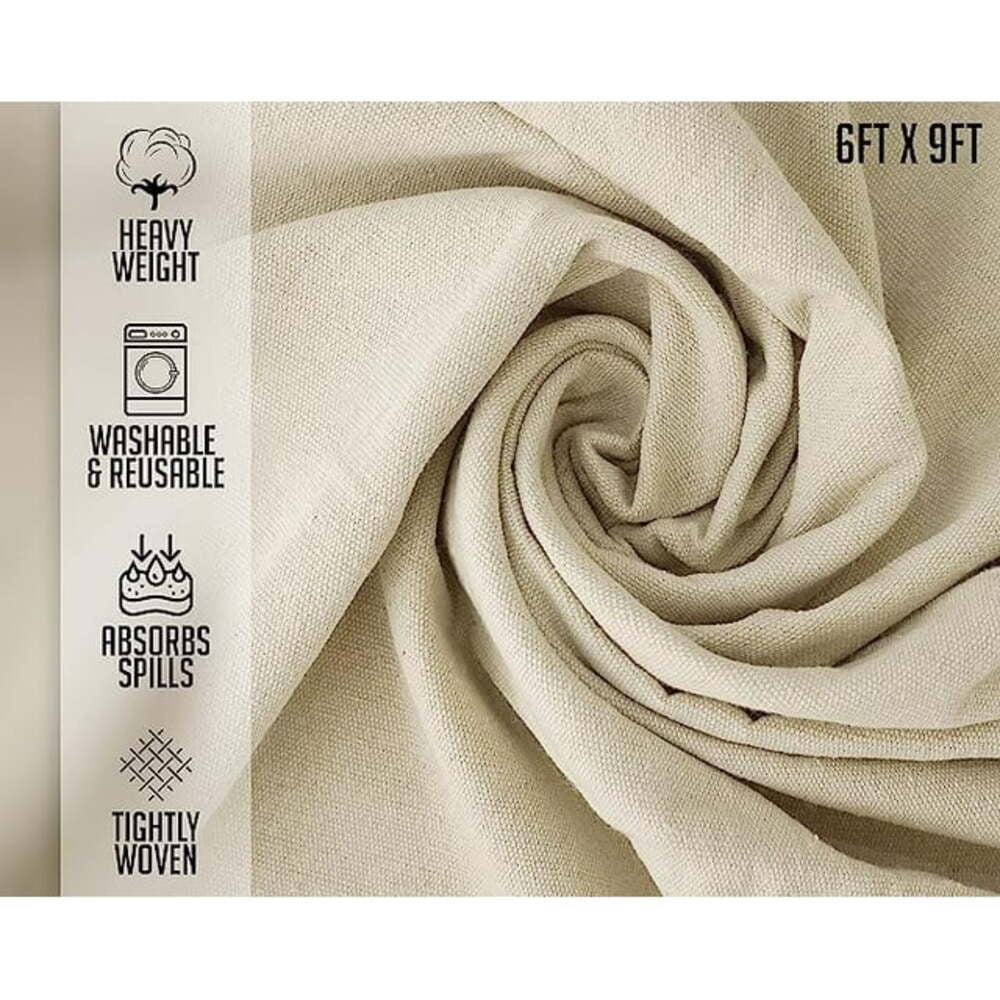 Canvas Drop Cloth 9 x 12 feet Pack of 2 Cotton V6616