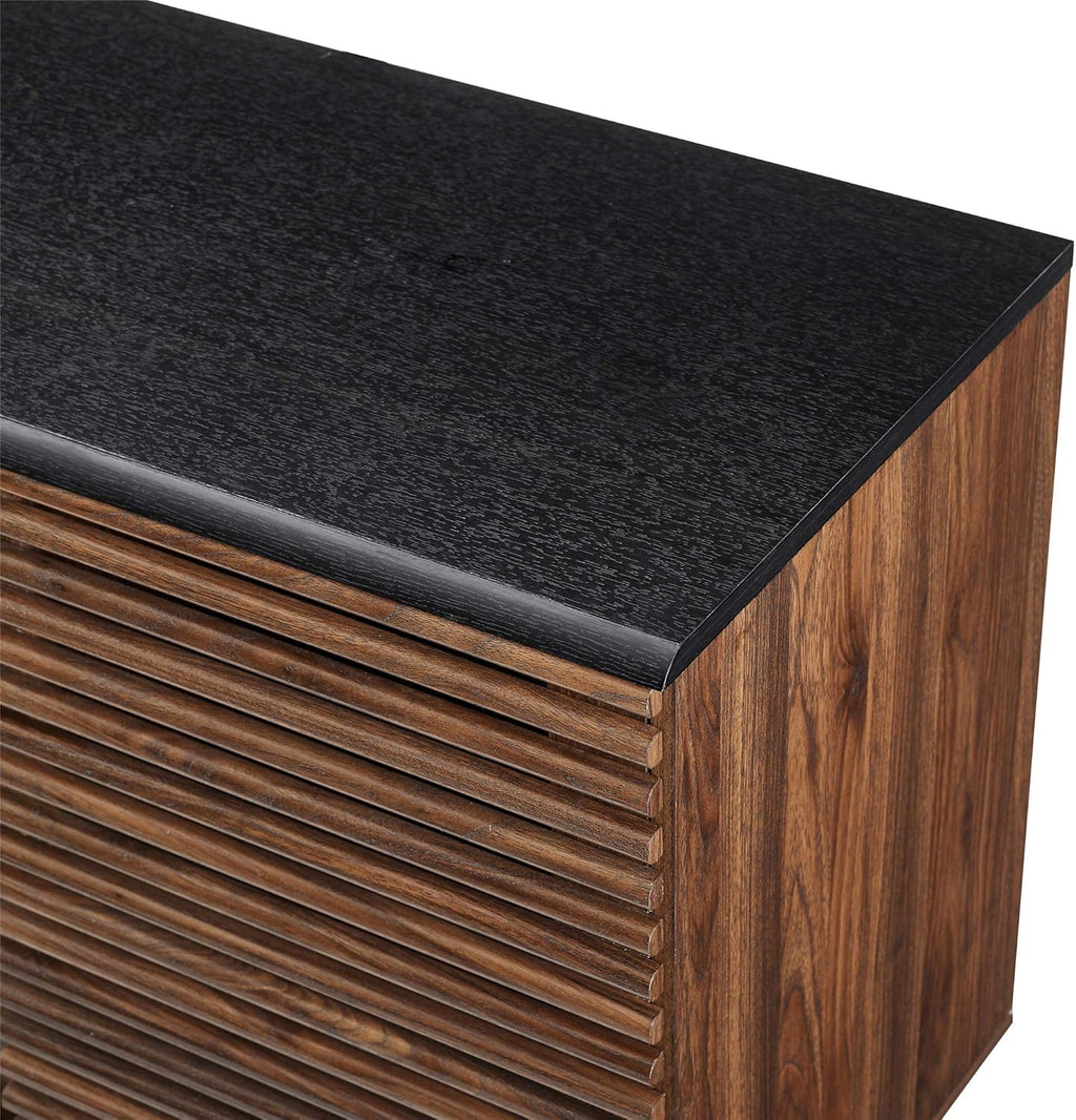 Black and Dark Walnut 4 Drawer Wood Cabinet E732429