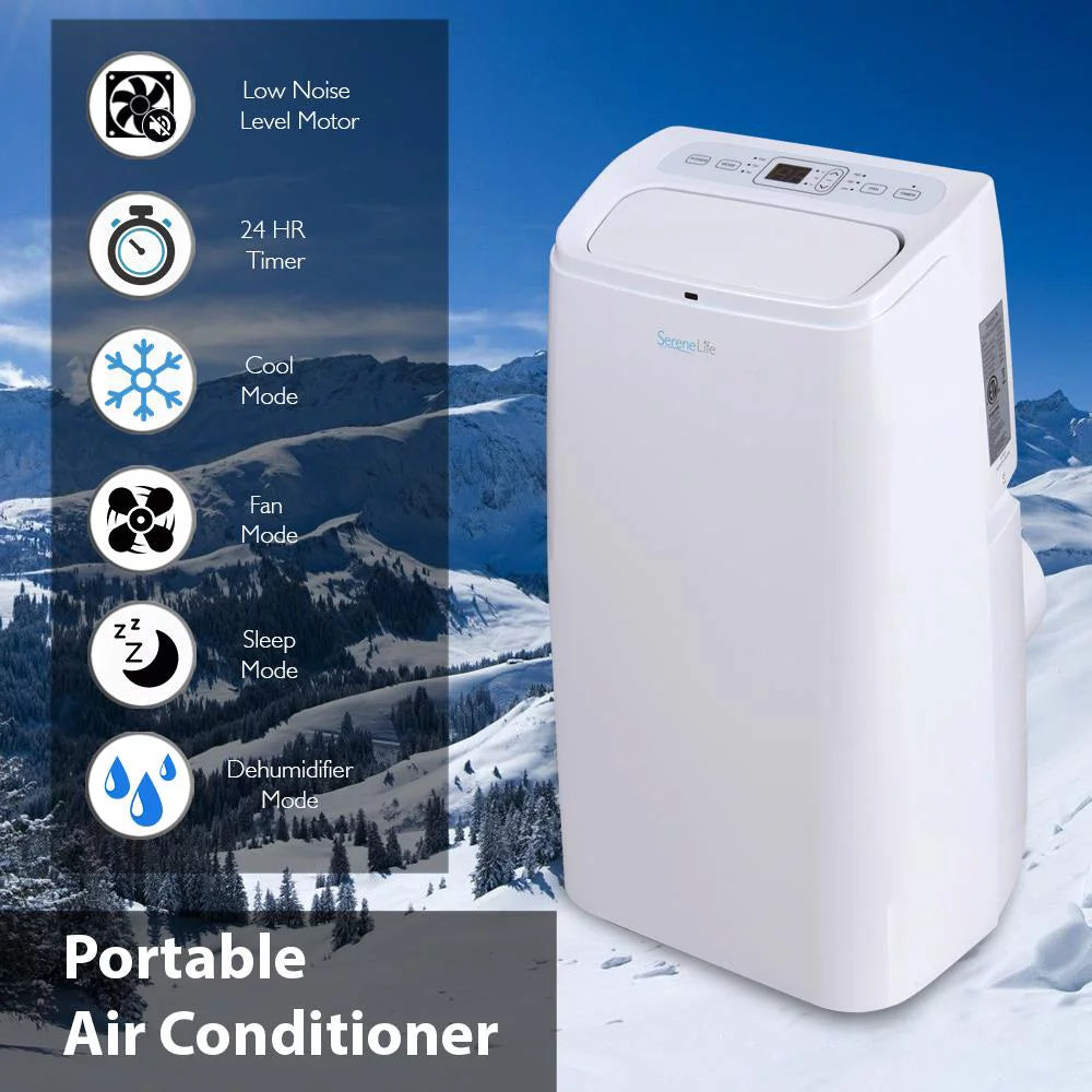 Portable Air Conditioner with Built-in Dehumidifier & Fan Modes, 12,000 BTU W215339