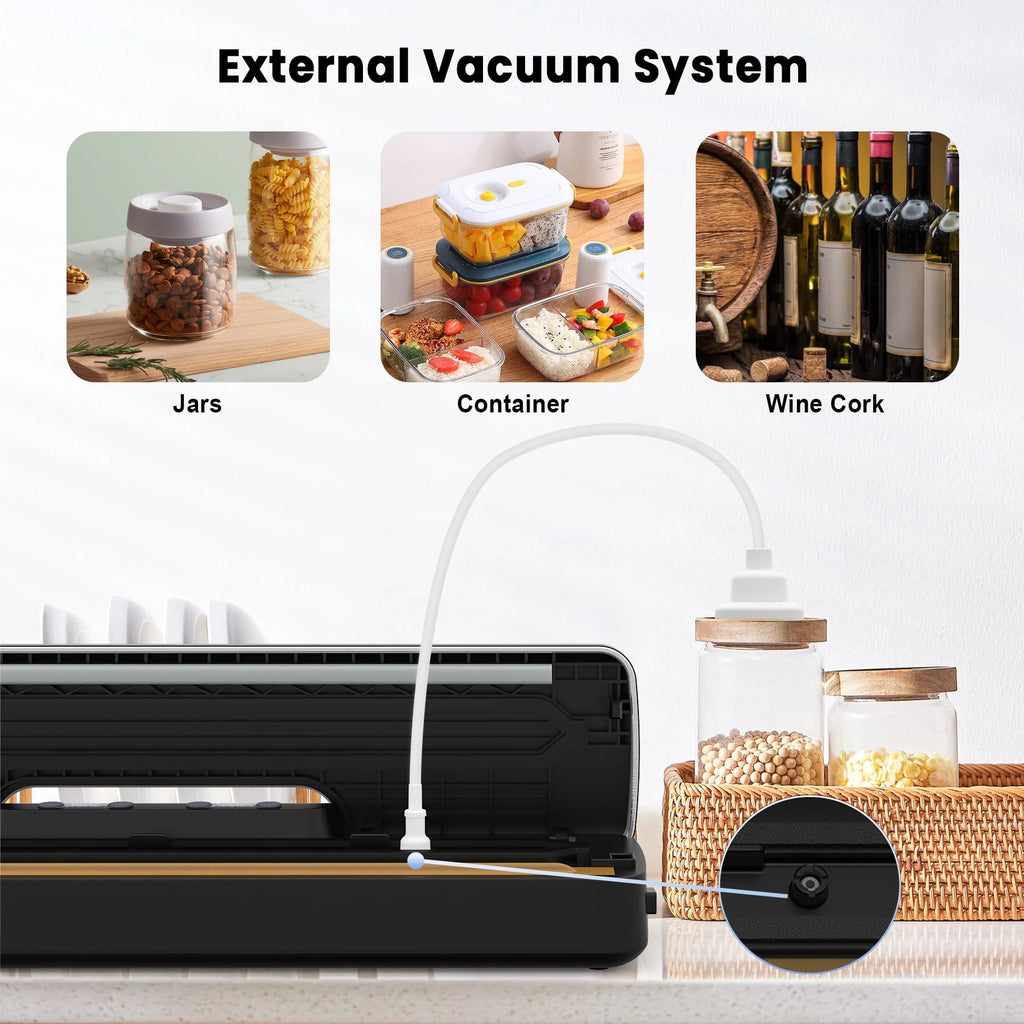 70Kpa Vacuum Sealer with Vacuum Hose & 10Pcs Bags R725