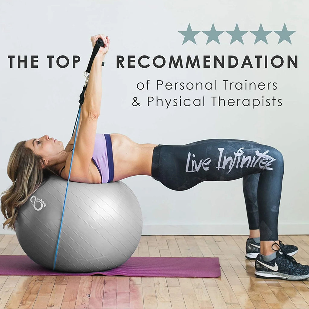 Extra Thick Exercise Ball Chair 55cm Blue Q27569
