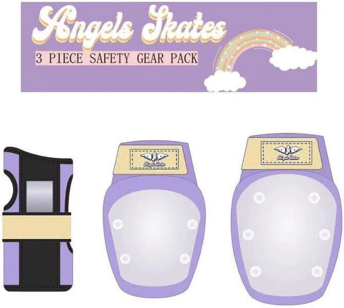 Purple Medium 6-Piece Knee Pads Elbow Pads Wrist Guards Safety Gear Pack W60975