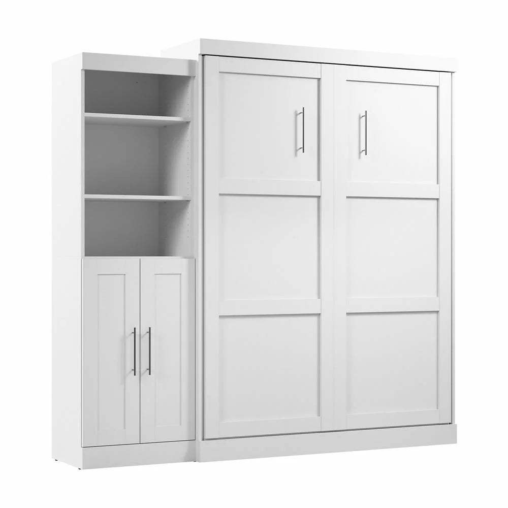 Queen Murphy Bed and Closet Organizer in White T426