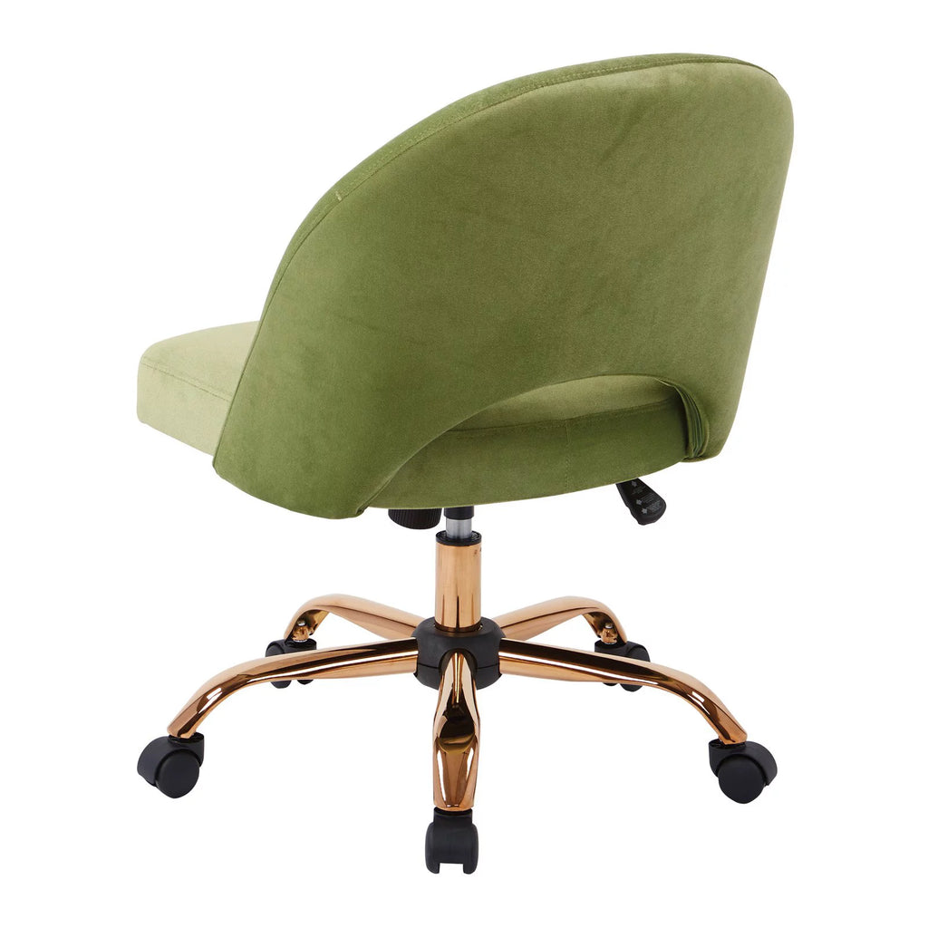 Lavender Fabric Office Chair with Rose Gold Base Z9982