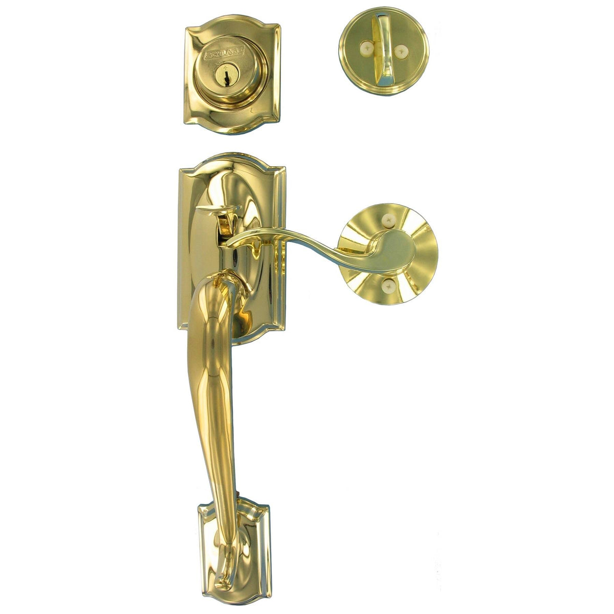 Bright Brass Front Entry with Accent Lever W834