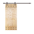 Unfinished Solid Pine Wood Interior Sliding Barn Door with Hardware Kit X196667
