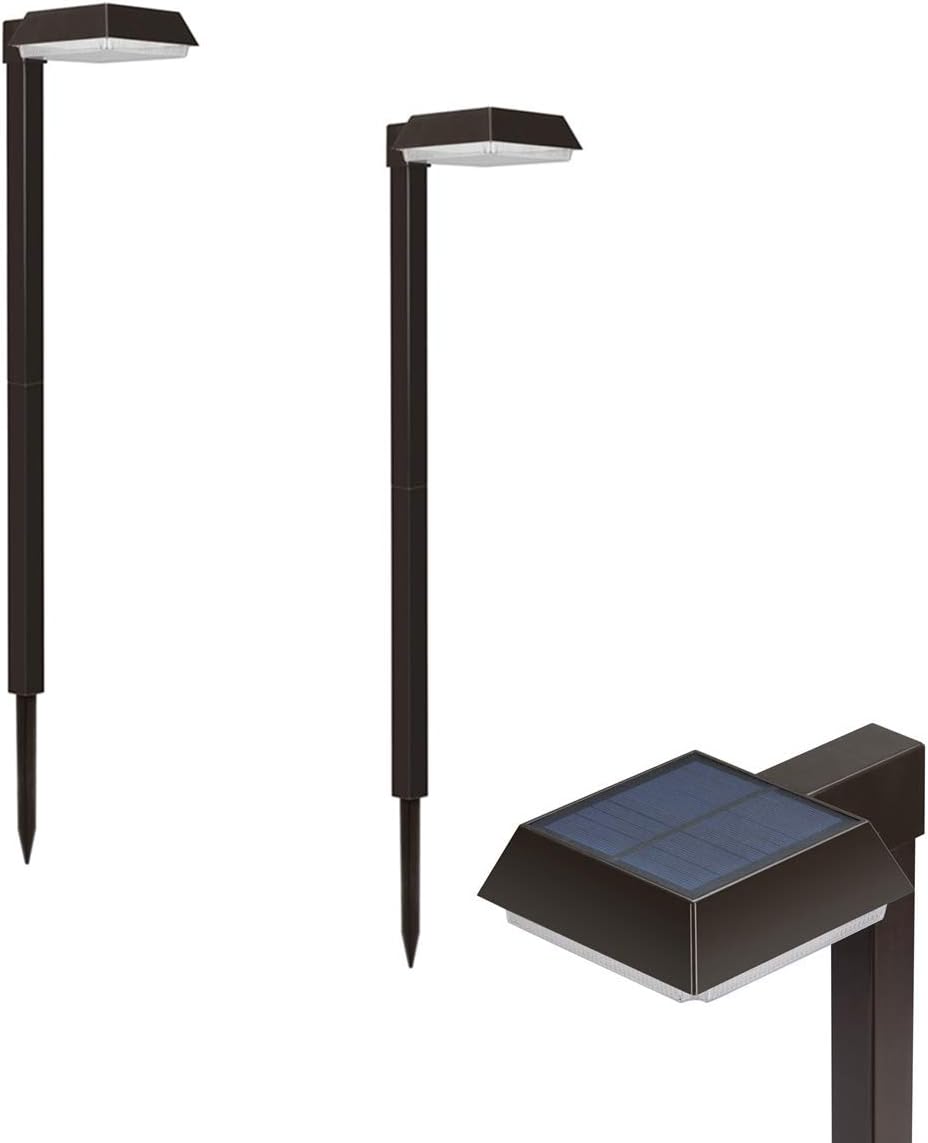 2 Pack Solar Pathway Lights 300 lumens 2-in-1 Warm White and Daylight Modes C808328