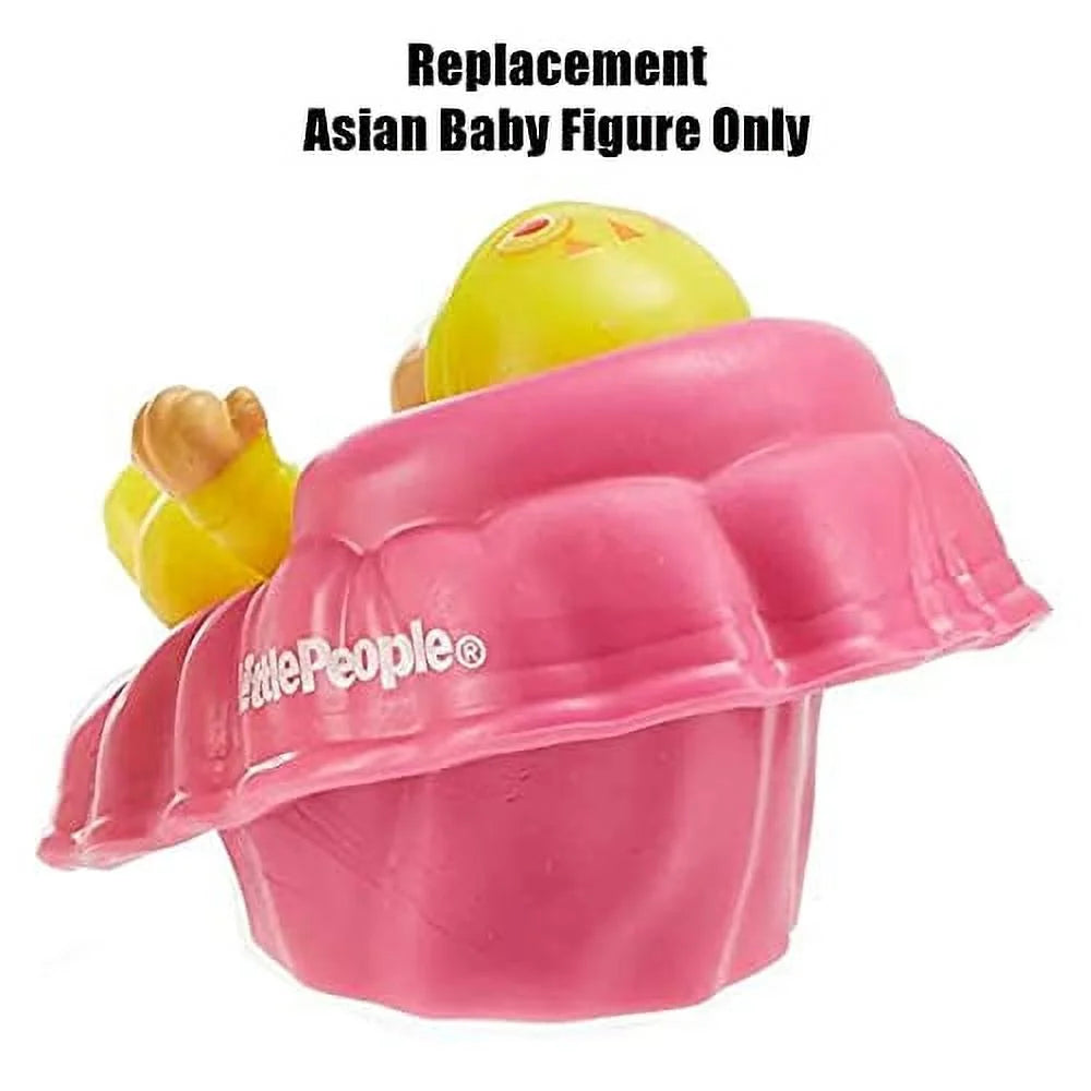 Replacement Asian Baby Figure with Pink Basket and Yellow Outfit Q441058