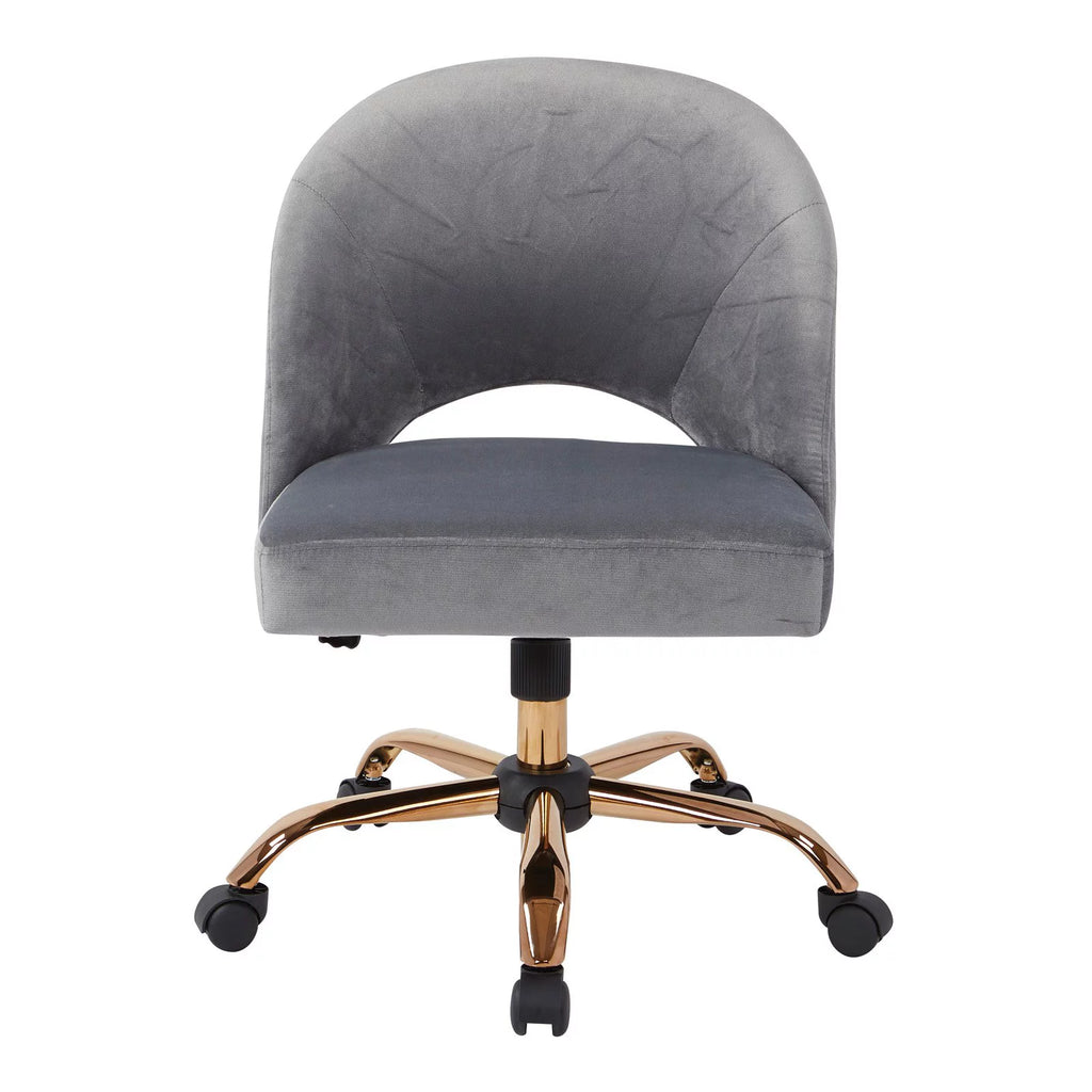 Lavender Fabric Office Chair with Rose Gold Base Z9982