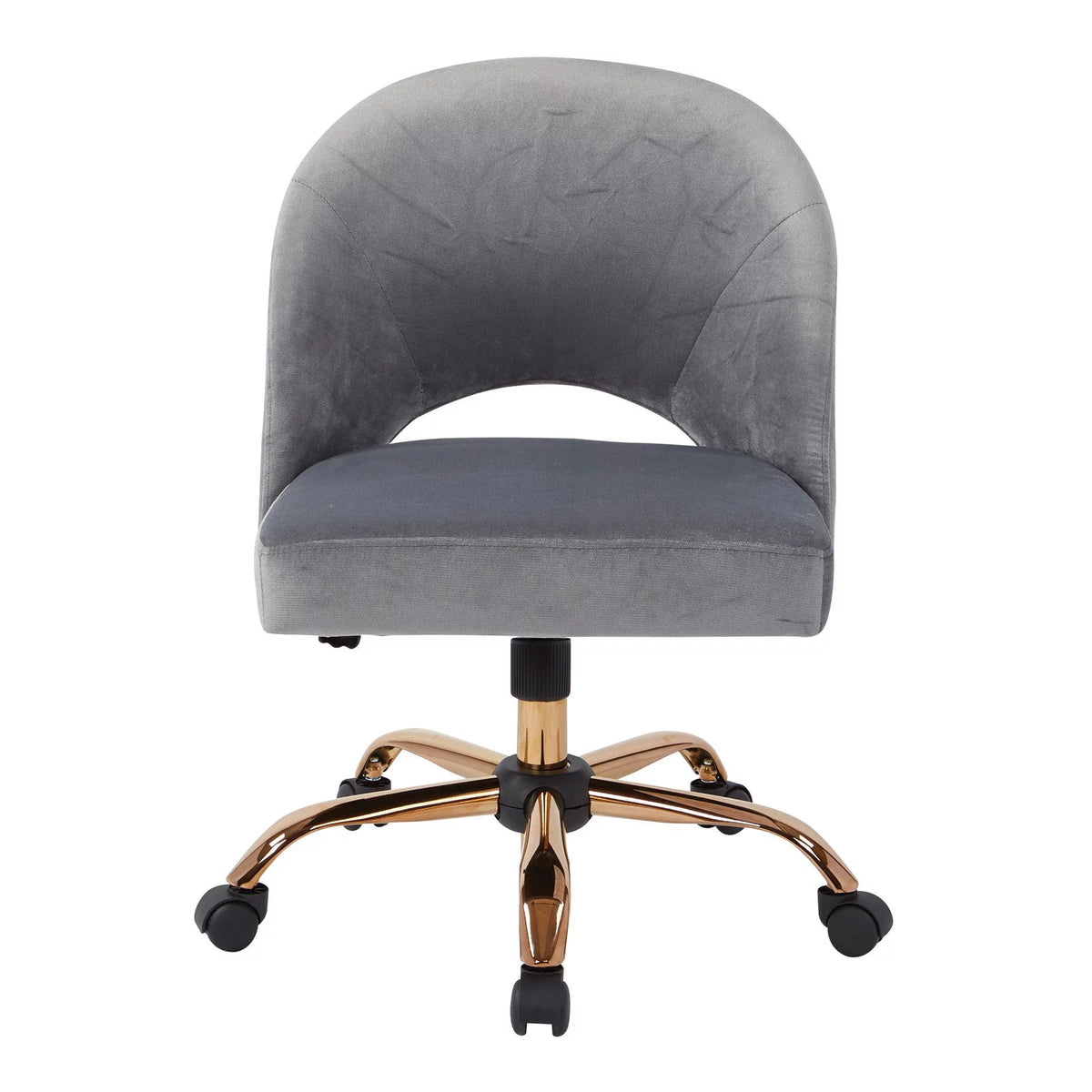 Lavender Fabric Office Chair with Rose Gold Base Z9982