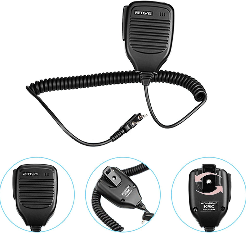 5W GMRS Radio Handheld Two Way Radio Walkie Talkies with Speak Mic, NOAA, USB-C (2 Pack) V55765