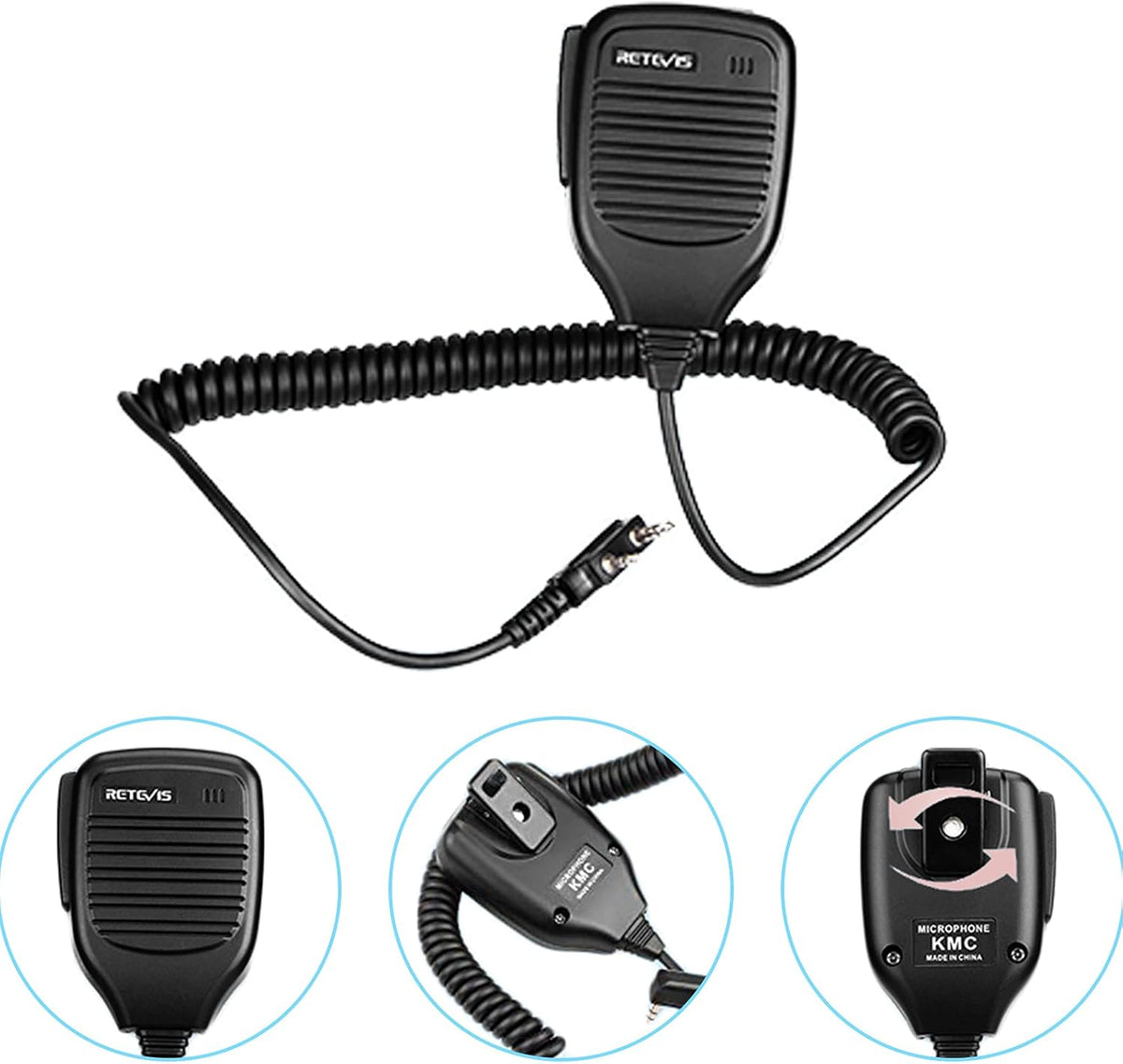 5W GMRS Radio Handheld Two Way Radio Walkie Talkies with Speak Mic, NOAA, USB-C (2 Pack) V55765