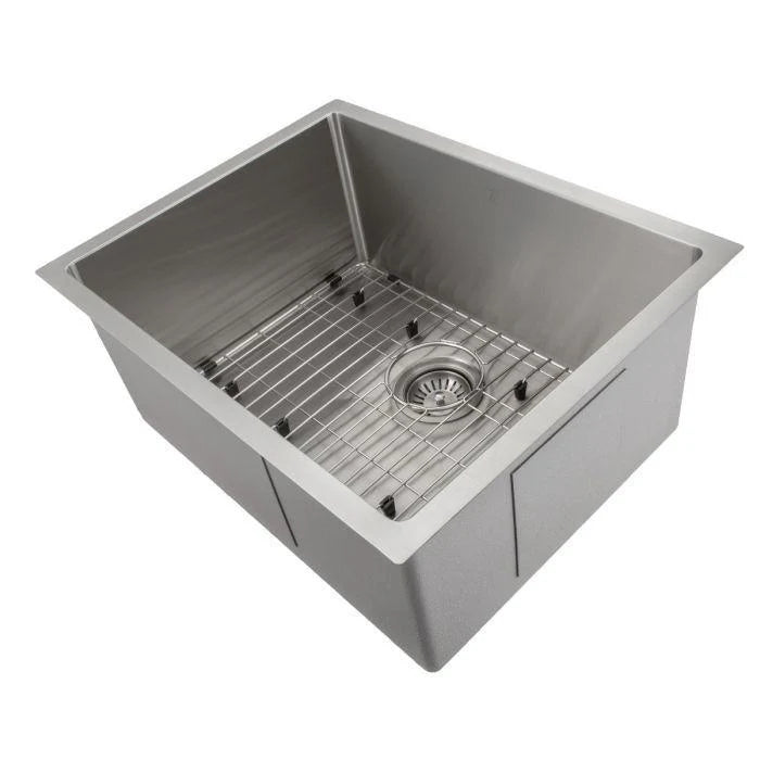 23 in. Undermount Single Bowl Stainless Steel Kitchen Sink with Bottom Grid I65509