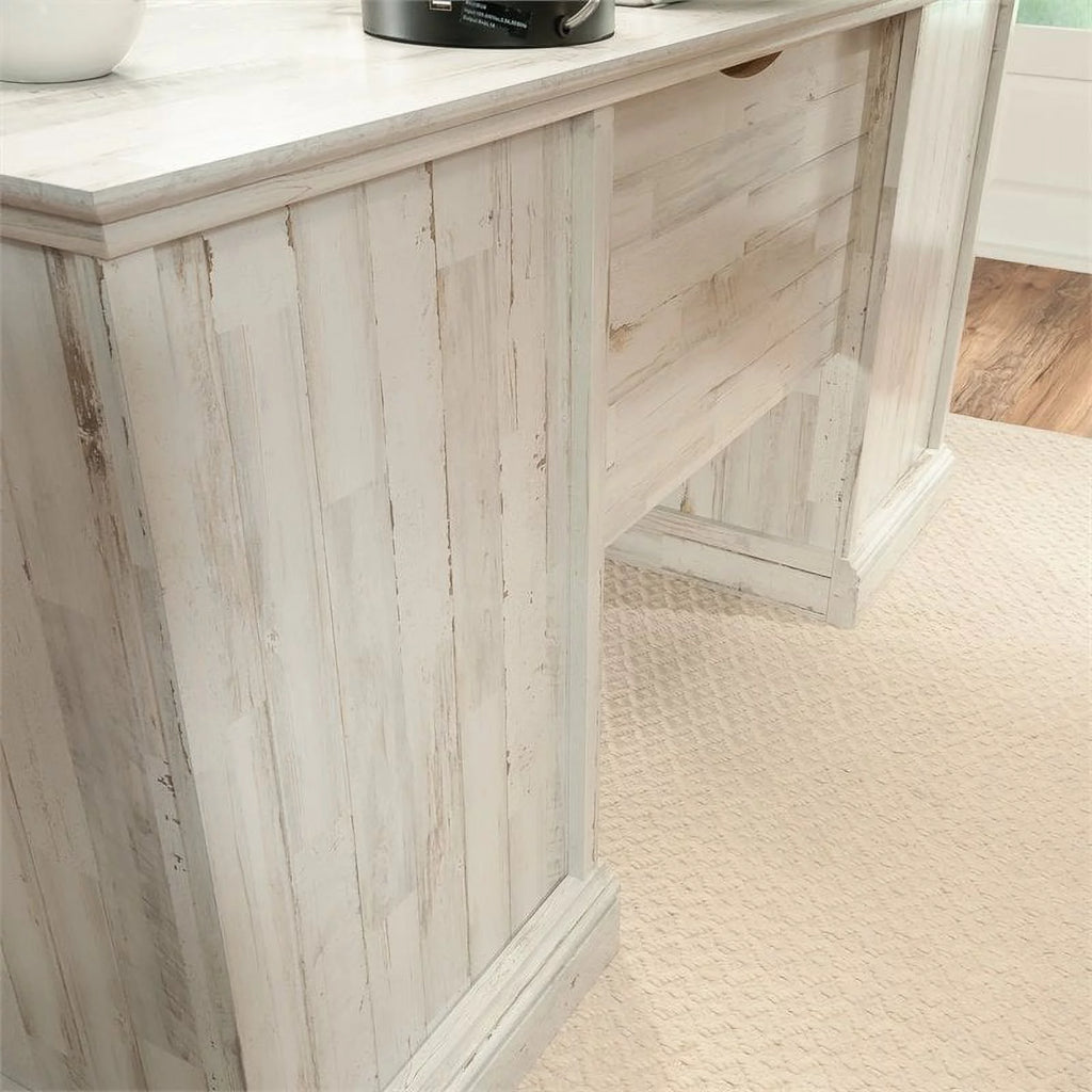 White Plank Finish Executive Desk R811497