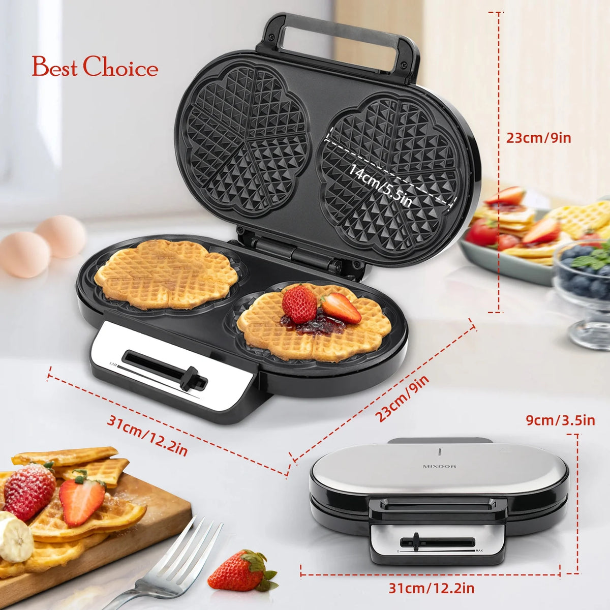 1200W Double Non-Stick Waffle Maker G743134