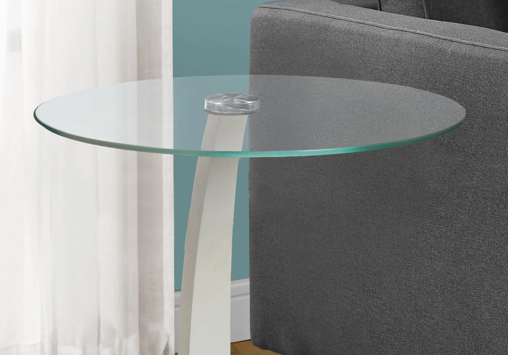 White C-shaped Accent Table Y127