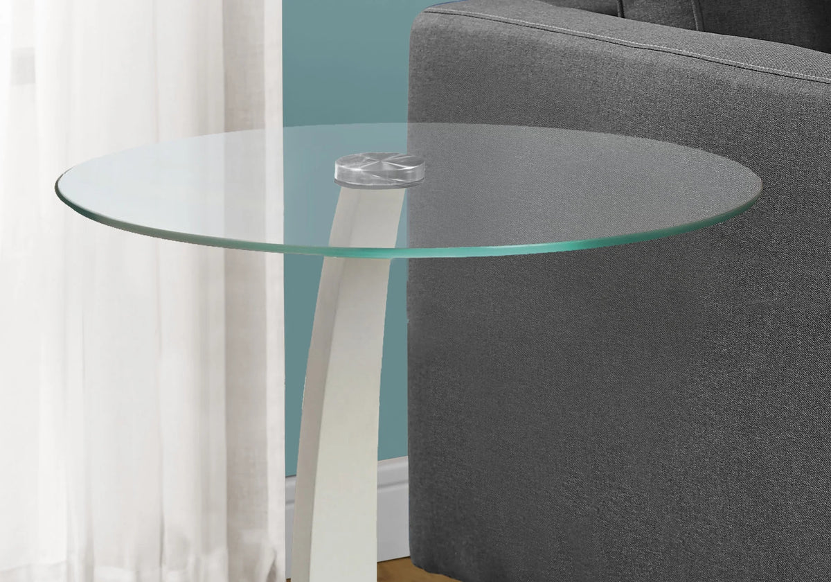 White C-shaped Accent Table Y127