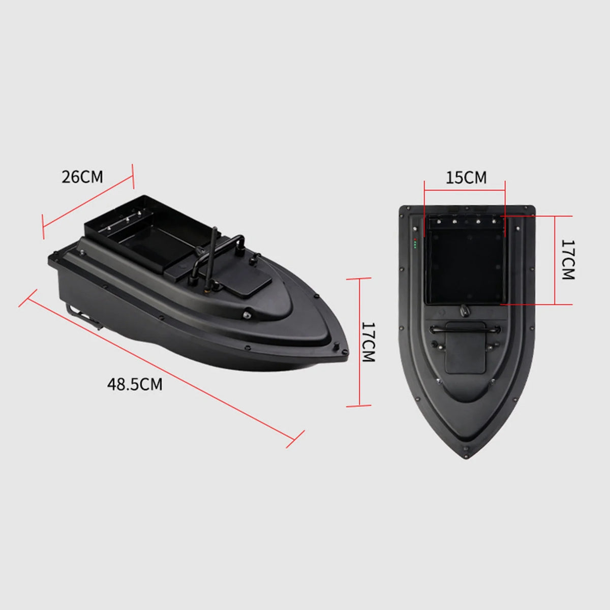 RC Fishing Bait Boat with Fish Finder, 0.75kg Loading, 500M Remote Control, Double Motor, Night Light, 12000mah Battery C88901