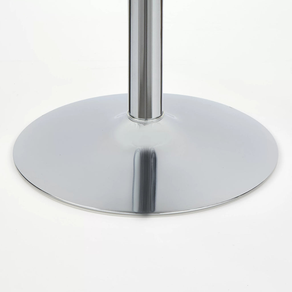 Round Bar Table 43.5" Tall White and Chrome M479331