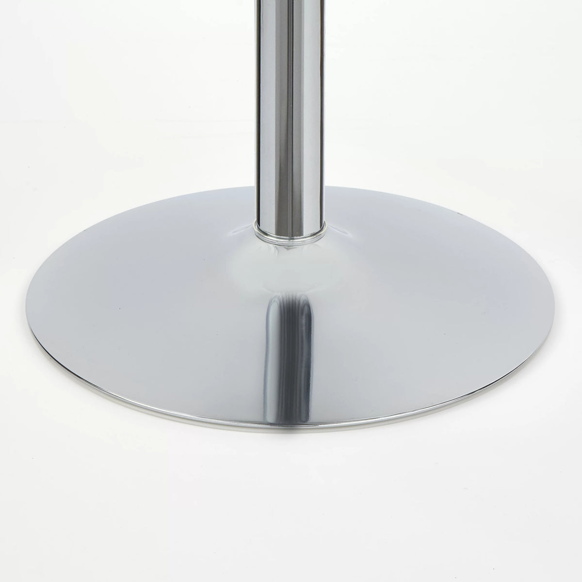 Round Bar Table 43.5" Tall White and Chrome M479331