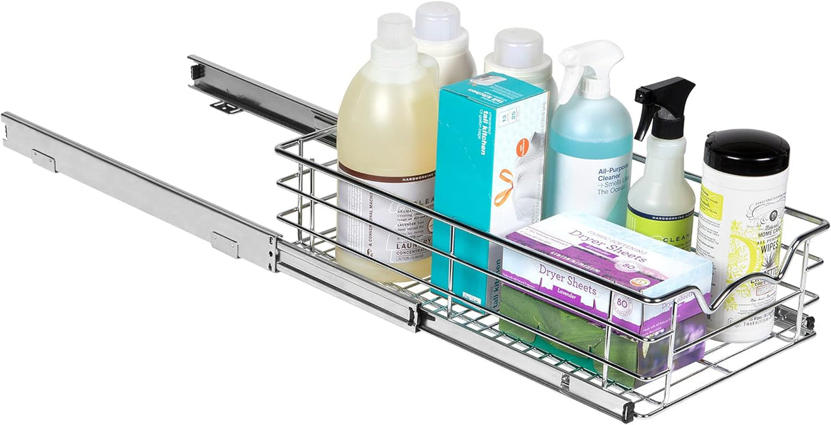 Pull Out Cabinet Organizer Basket, 11W x 21D x 5H B41251