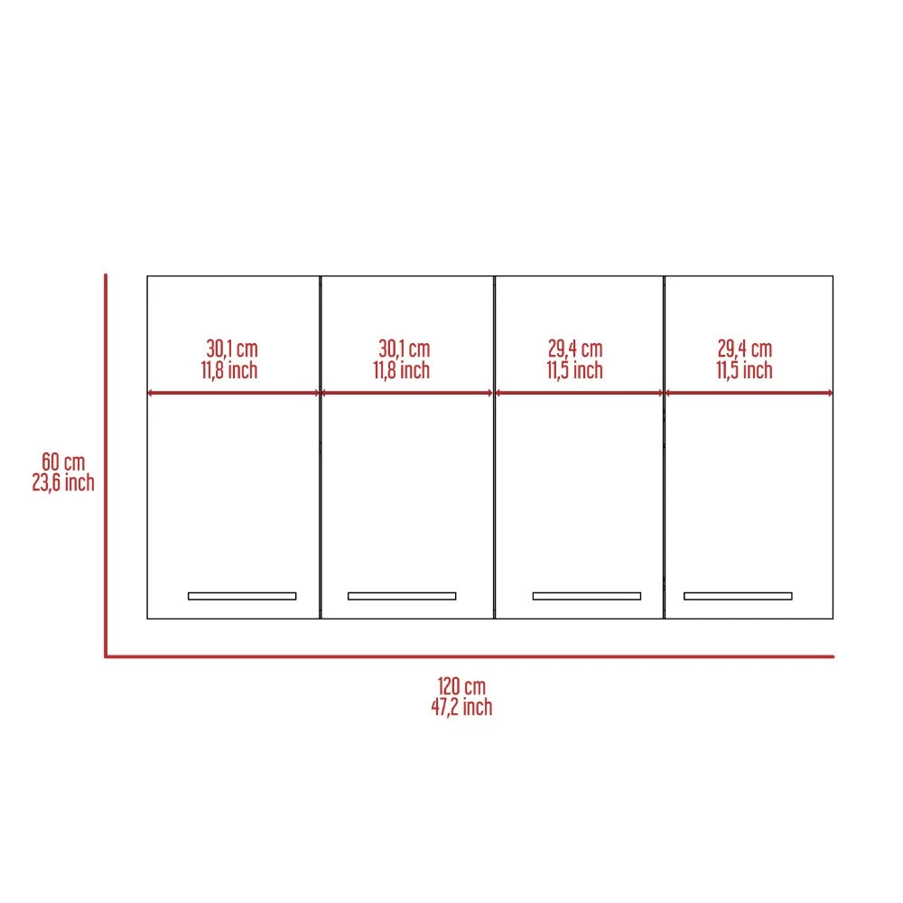 Black Wengue Finish Four Doors Kitchen Cabinet C32655