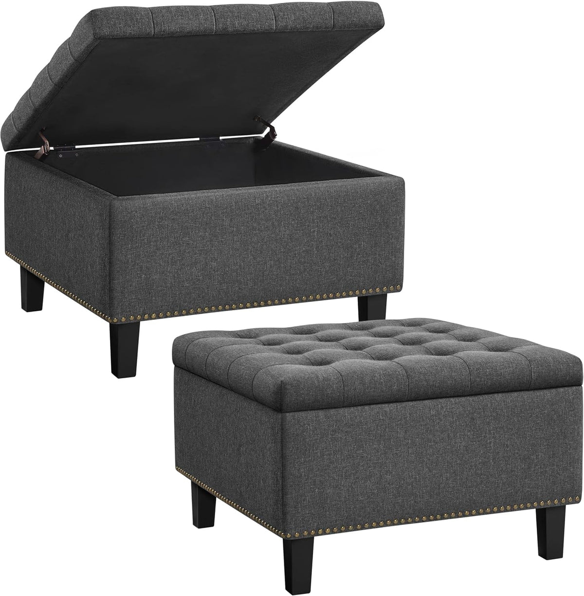 Dark Gray 50-inch Storage Ottoman O395